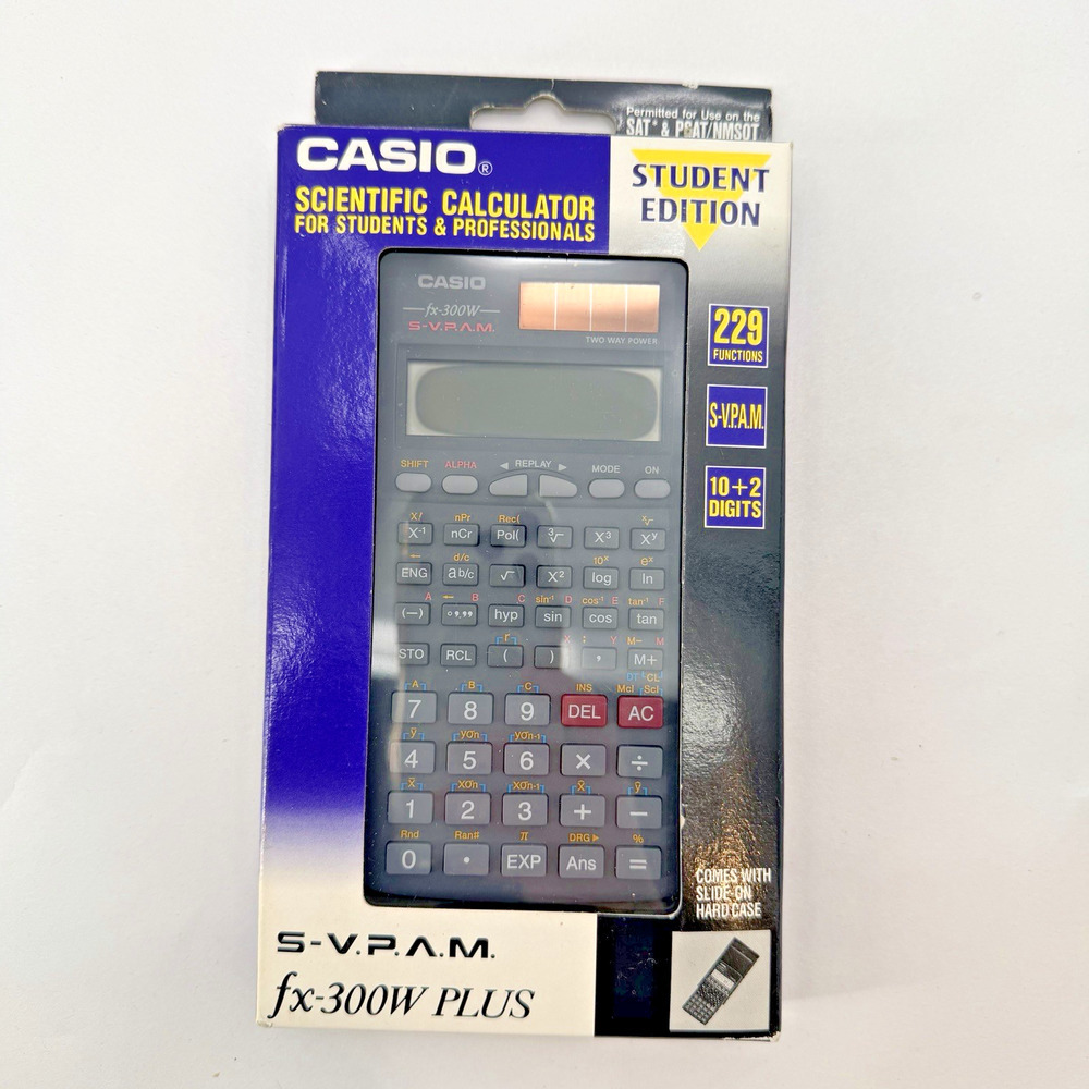 Vintage Casio FX-300W PLUS Scientific Calculator Student Edition NEW IN BOX